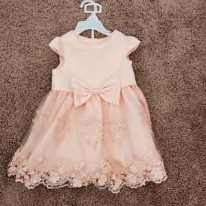 Rare Editions light pink baby girl dress
